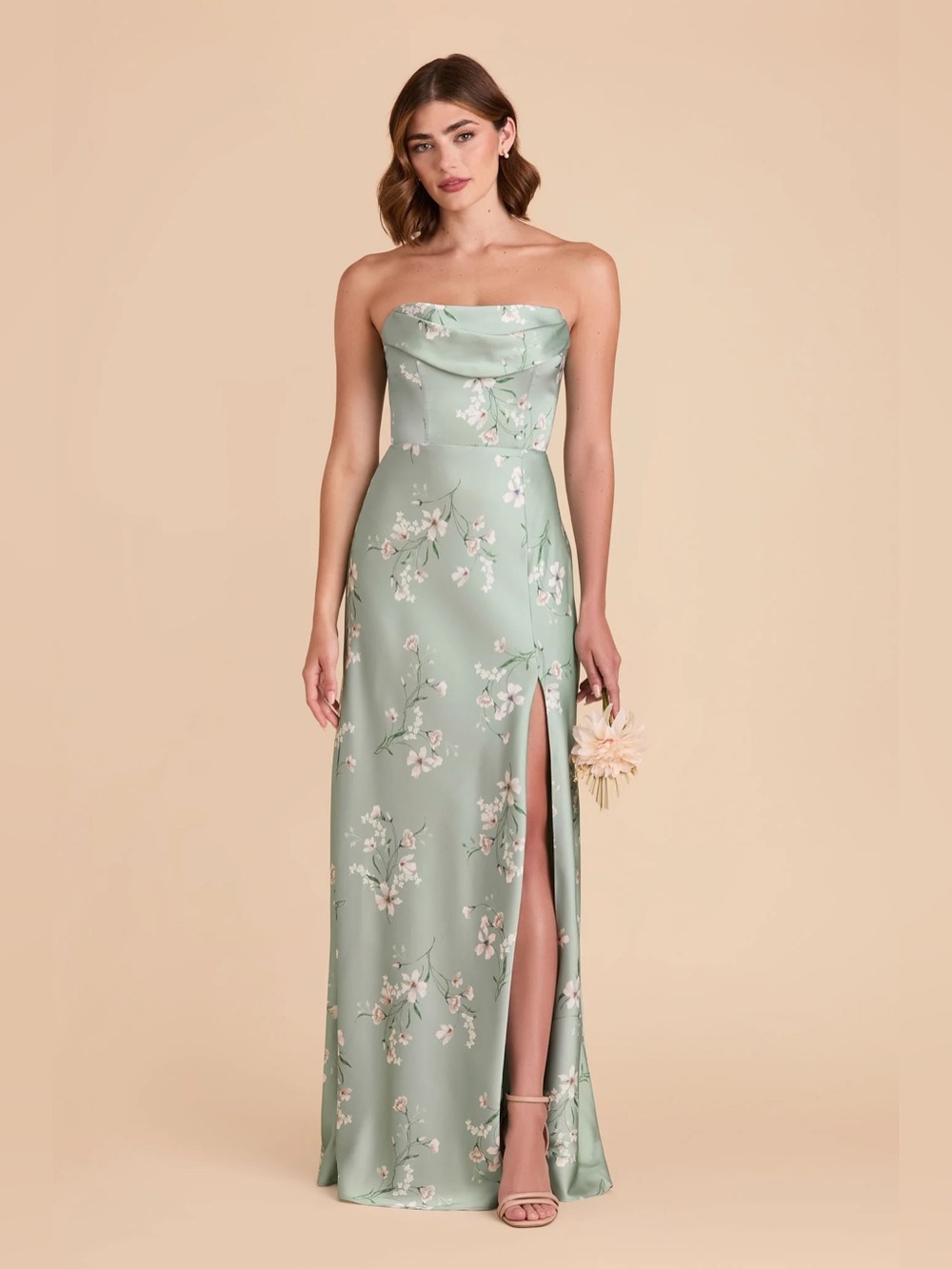 Birdy Gray Mia Dress In Matte Satin Sage Le Fleur - Large